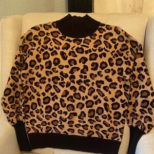 Rachel Zoe Animal Print Turtleneck Sweater